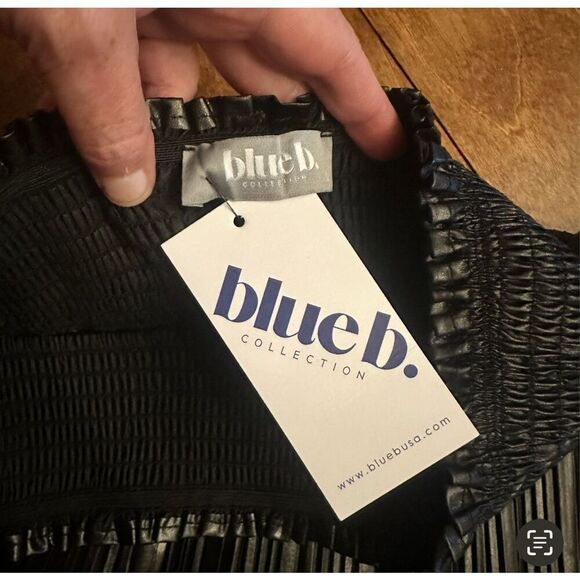 New! Blue B. Collection Black Micro Pleated Skort Sz L - Picture 2 of 3
